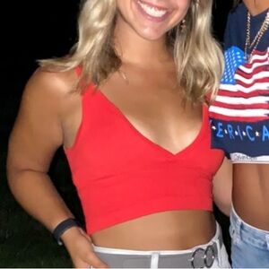 Urban Outfitters Vibrant Red Knit Top